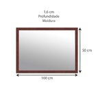 Espelho Retangular Com Moldura De Madeira Maciça 100cmx50cm D