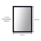 Espelho Retangular Com Moldura De Madeira Maciça 100cmx50cm D