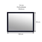 Espelho Retangular Com Moldura De Madeira Maciça 100cmx50cm D