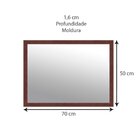 Espelho Retangular Com Moldura De Madeira Maciça 70cmx50cm De