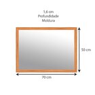 Espelho Retangular Com Moldura De Madeira Maciça 70cmx50cm De