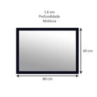 Espelho Retangular Com Moldura De Madeira Maciça 80cmx60cm De