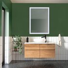 Espelho Retangular Com Moldura De Madeira Maciça 80cmx60cm De