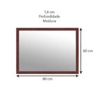 Espelho Retangular Com Moldura De Madeira Maciça 80cmx60cm De