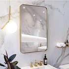 Espelho Retangular Com Moldura Em Metal 90 X 60 Cm - Cores -