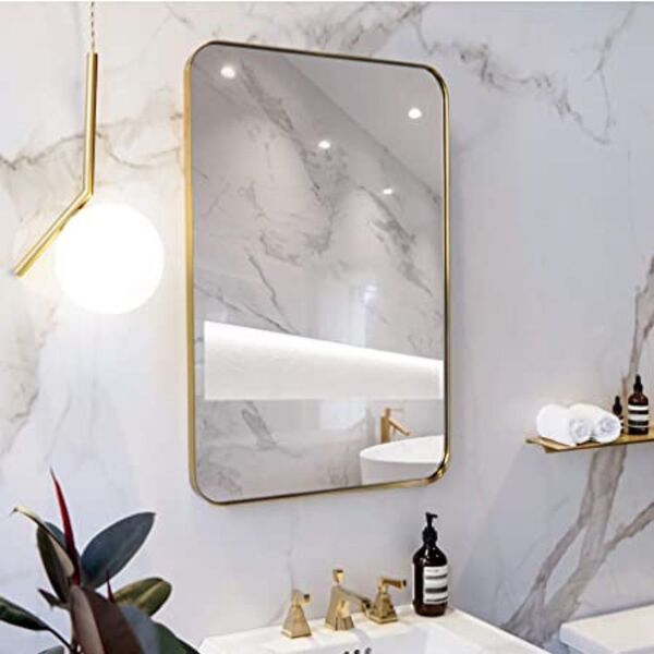 Espelho Retangular Com Moldura Metal Decorativo Sala Hall Par