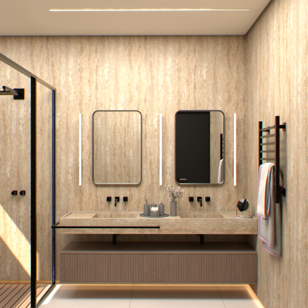 Espelho Retangular com Moldura Metal Decorativo Sala Hall Par