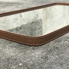 Espelho Retangular Decorativo Moldura Corino 75x40 - Marrom