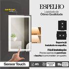 Espelho Retangular Jateado Com Led 50x70 Horizontal Ou Vertic