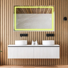 Espelho Retangular Jateado Com Led 50x70 Horizontal Ou Vertic