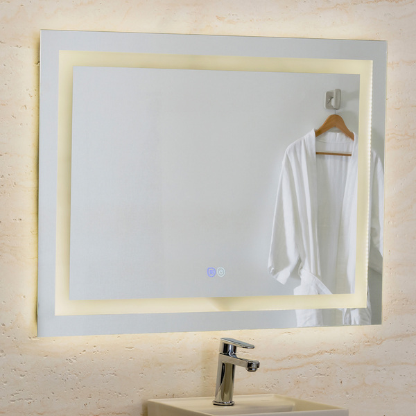 Espelho para Banheiro Retangular com LED 127V (110V) Antiembaçante 80x60cm Narcissus Dna Lustres