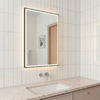 Espelho para Banheiro Retangular com LED Bivolt Moldura Preta 60x40cm Serena Spot Line