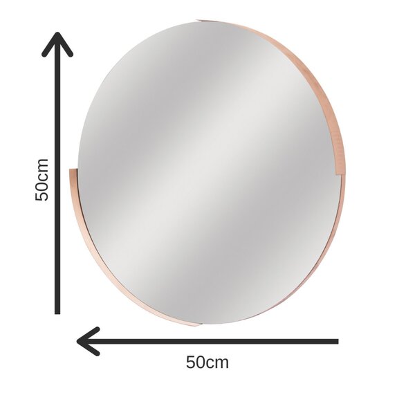 Espelho Rivieira Redondo 50cm Bz Bw Quadros Bronze