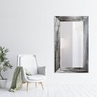 Espelho Rústico Com Moldura 116cm X 146cm Decore Pronto Prata