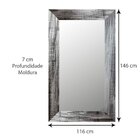 Espelho Rústico Com Moldura 116cm X 146cm Decore Pronto Prata