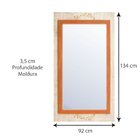Espelho Rústico Com Moldura 134cm X 92cn Decore Pronto Branco