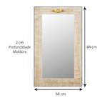 Espelho Rústico Com Moldura Aplique 64cm X 84cm Decore Pronto