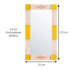 Espelho Rústico Com Moldura Branca 172cm X 72cm Decore Pronto