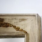 Espelho Rústico Com Moldura Envelhecida E Apliques 122cm X 24