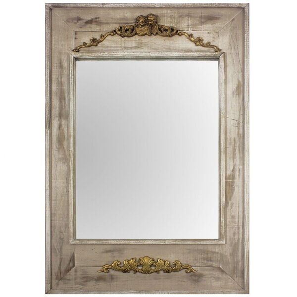 Espelho Rústico Com Moldura Envelhecida E Apliques 122cm X 24