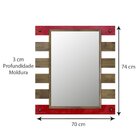 Espelho Rústico Com Moldura Vazada 70cm X 74cm Decore Pronto