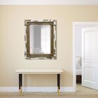 Espelho Rústico Decorativo Com Moldura Raspada 62cm X 82cm De