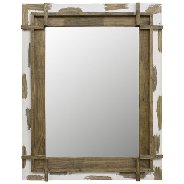 Espelho Rústico Decorativo Com Moldura Raspada 92cm X 122cm D