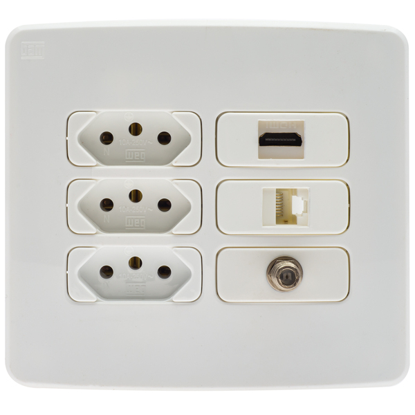 Espelho Sobrepor Parede Tomada Eletrica Rede Hdmi Cftv Tv A C