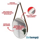 Espelho Suspenso Redondo Branco Com Alça Caramelo 30cm Decora