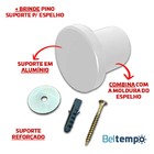 Espelho Suspenso Redondo Branco Com Alça Caramelo 30cm Decora