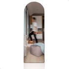 Espelho Vitral 146x36cm Orgânico Com Moldura Em Couro Ecológi