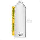 Espelho Vitral 146x36cm Orgânico Com Moldura Em Couro Ecológi