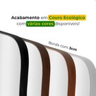 Espelho Vitral 150x50cm Suporte De Parede Moldura Em Couro Ec