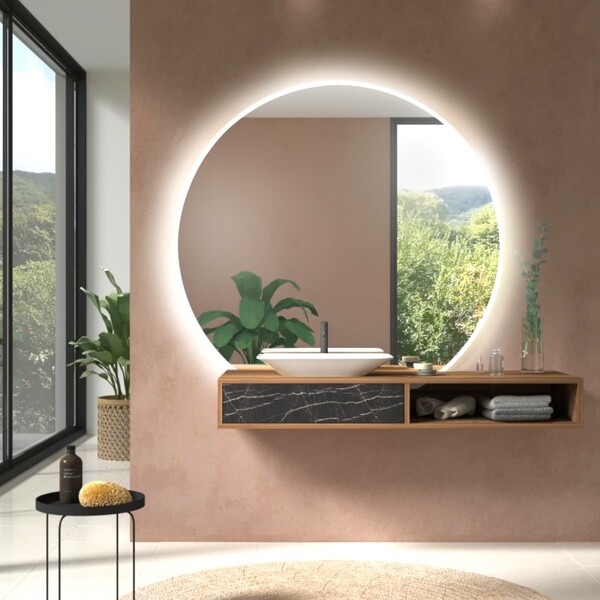 Espelhos Led 70 Cm neutra 4000k Decorativo Flutuante Retro il