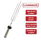 Espeto Giratório A Pilha Inox Regulável 50 A 65cm Churrasco