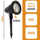 Espeto Jardim Led 5w Branco Quente