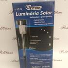 Espeto Jardim Luminária Balizadora Energia Solar Branco Frio