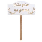 ESPETO MADEIRA NÃO PISE NA GRAMA BRANCO KLEINER