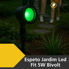 Espeto Para Jardim Led Fit 5w Bivolt Preto Luz Verde