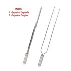 Espetos Para Churrasco Inox Duplo E Espada Lâmina 80cm