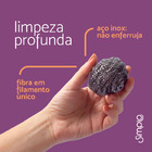 Esponja Brilho De Aço Inox 3 Peças - Simplo Prata U