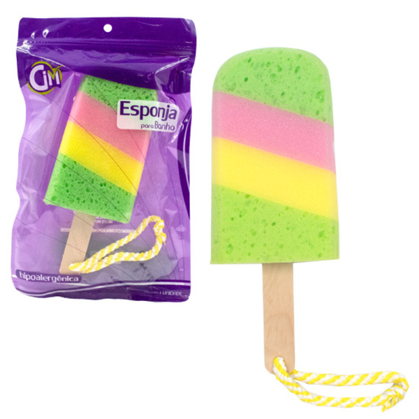 Esponja De Espuma Para Banho Infantil Em Formato De Picolé
