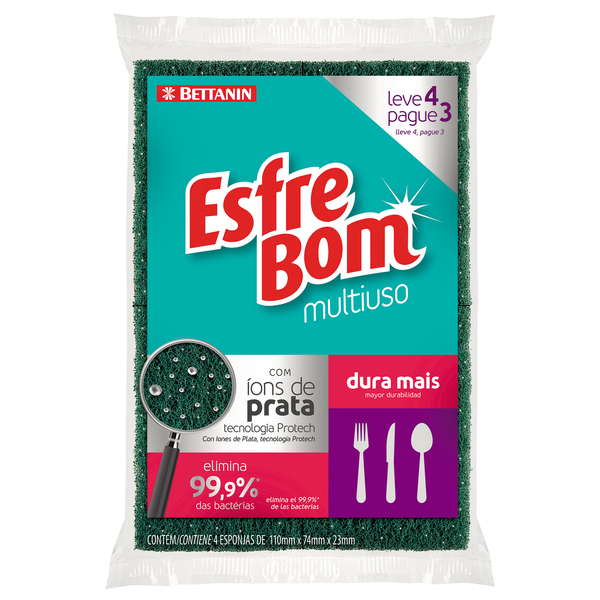 Esponja Multiuso Leve 04 pague 03 Bettanin