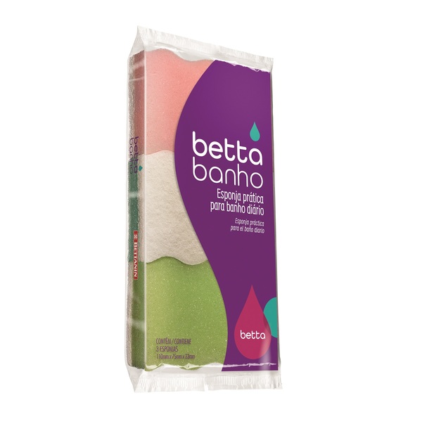Esponja para Banho Abras com 3 Unidades Bettanin
