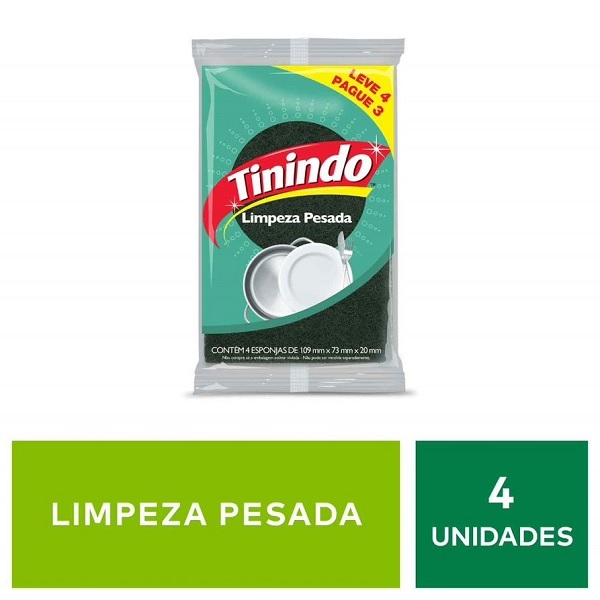 Esponja Tinindo Limpeza Pesada 4 Unidades | Leroy Merlin