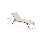 Espreguiçadeira em Aço Reclinável com 4 Posições 92,5x69x193,5cm Bege Rivera Naterial