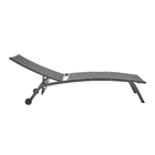Espreguiçadeira em Aço Reclinável com 4 Posições 92,5x69x193,5cm Cinza Rivera Naterial