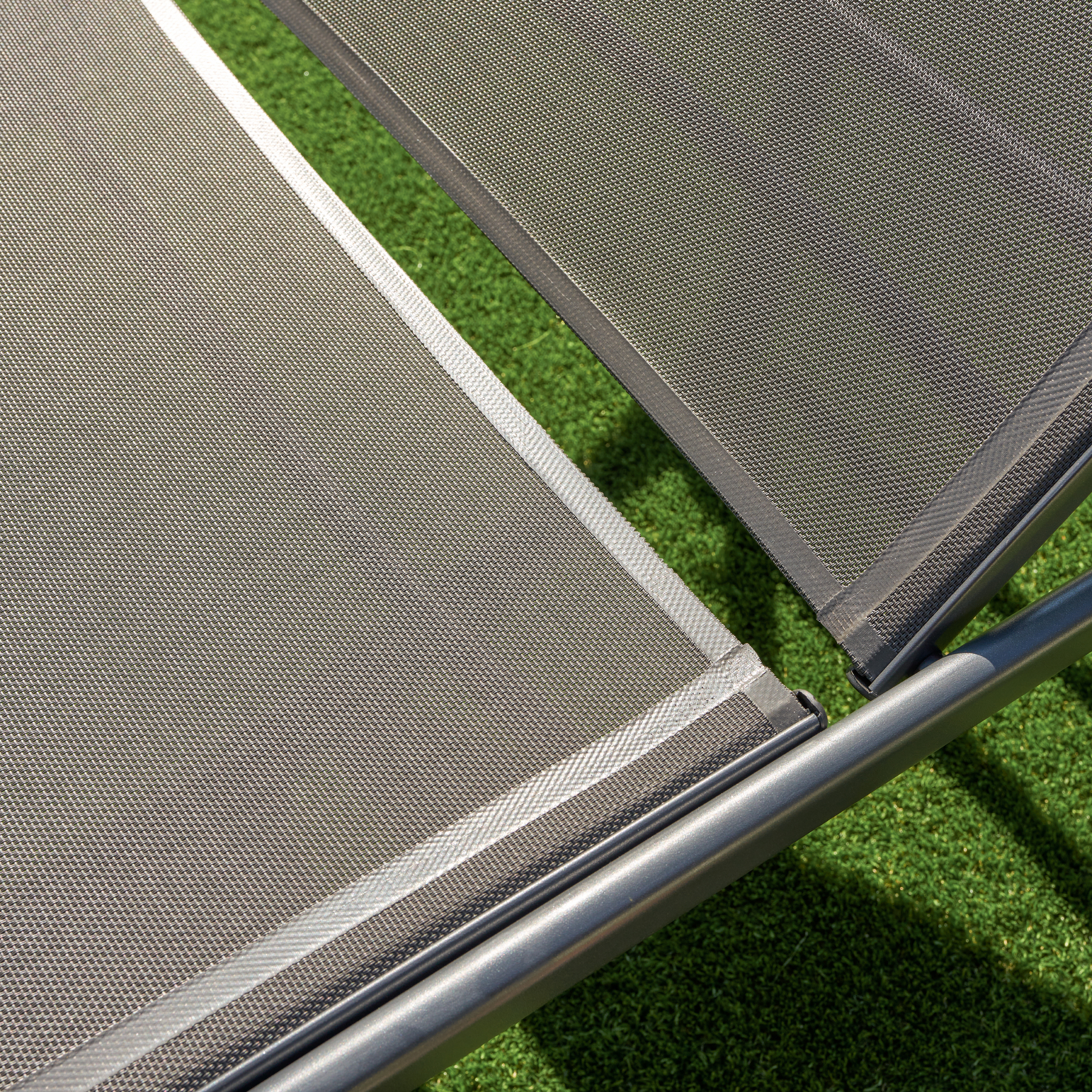 Espreguiçadeira em Aço Reclinável com 4 Posições 92,5x69x193,5cm Cinza Rivera Naterial