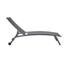 Espreguiçadeira em Aço Reclinável com 4 Posições 92,5x69x193,5cm Cinza Rivera Naterial