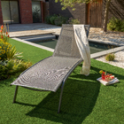 Espreguiçadeira em Aço Reclinável com 4 Posições 92,5x69x193,5cm Cinza Rivera Naterial